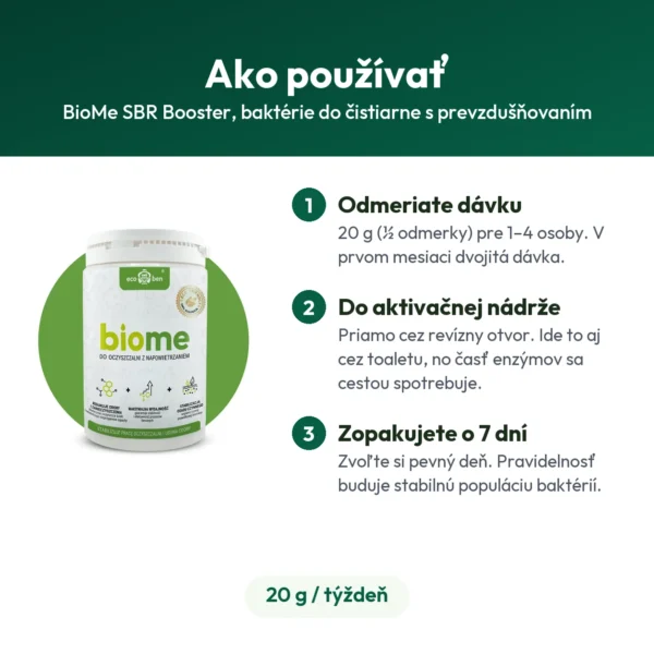 BioMe SBR Booster, baktérie do čistiarne s prevzdušňovaním