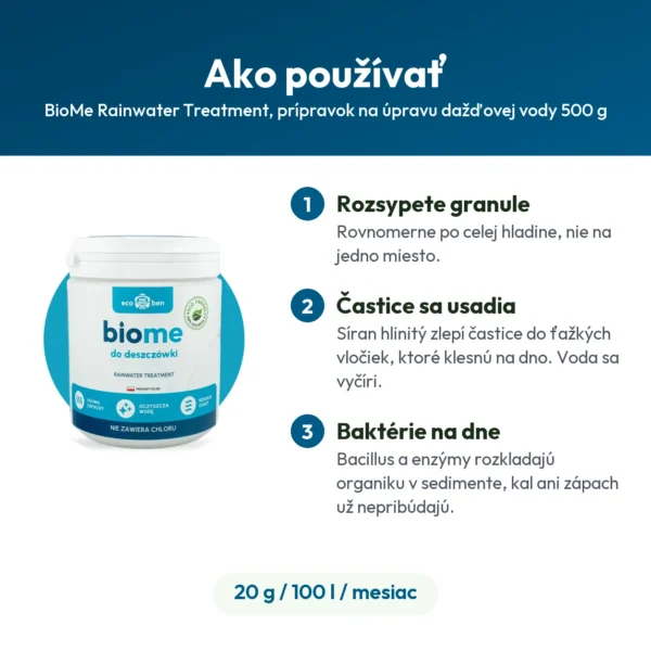 BioMe Rainwater Treatment, prípravok na úpravu dažďovej vody 500 g