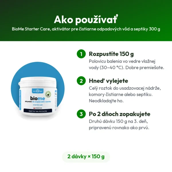 BioMe Starter Care, aktivátor pre čistiarne odpadových vôd a septiky 300 g