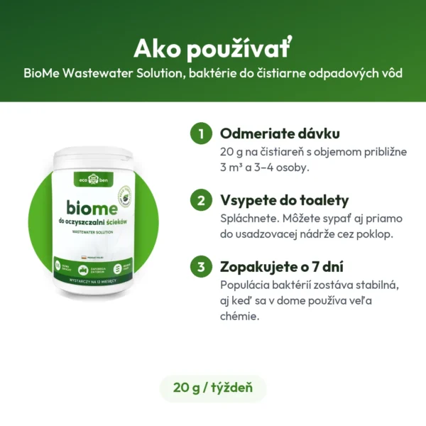 BioMe Wastewater Solution, baktérie do čistiarne odpadových vôd